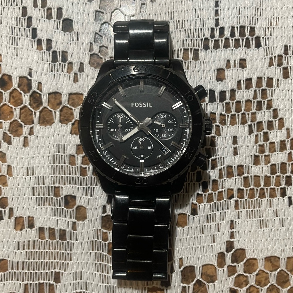 Fossil Black Chronograph Men's Watch